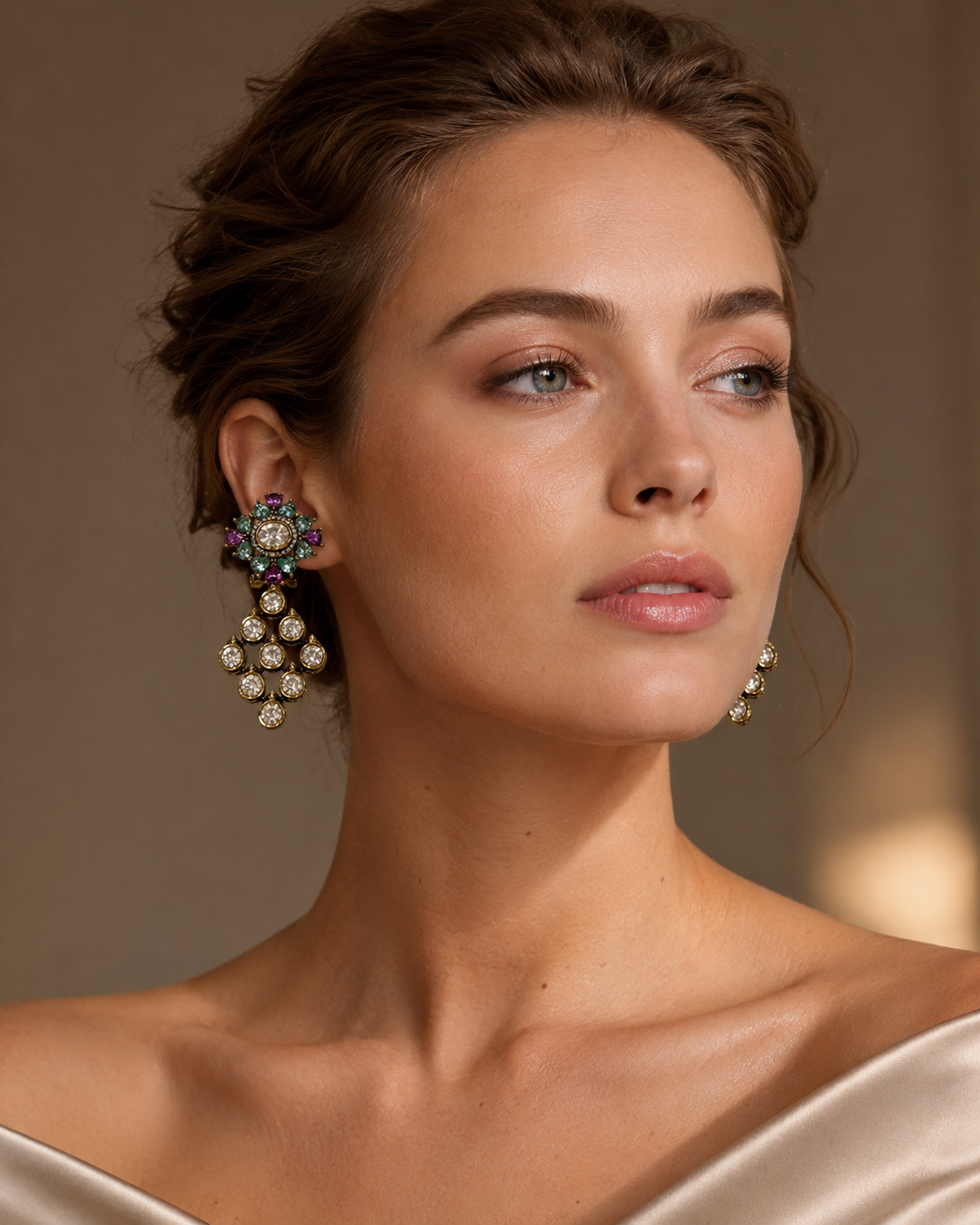 Multicolor Floral Drop Earrings(E-13)