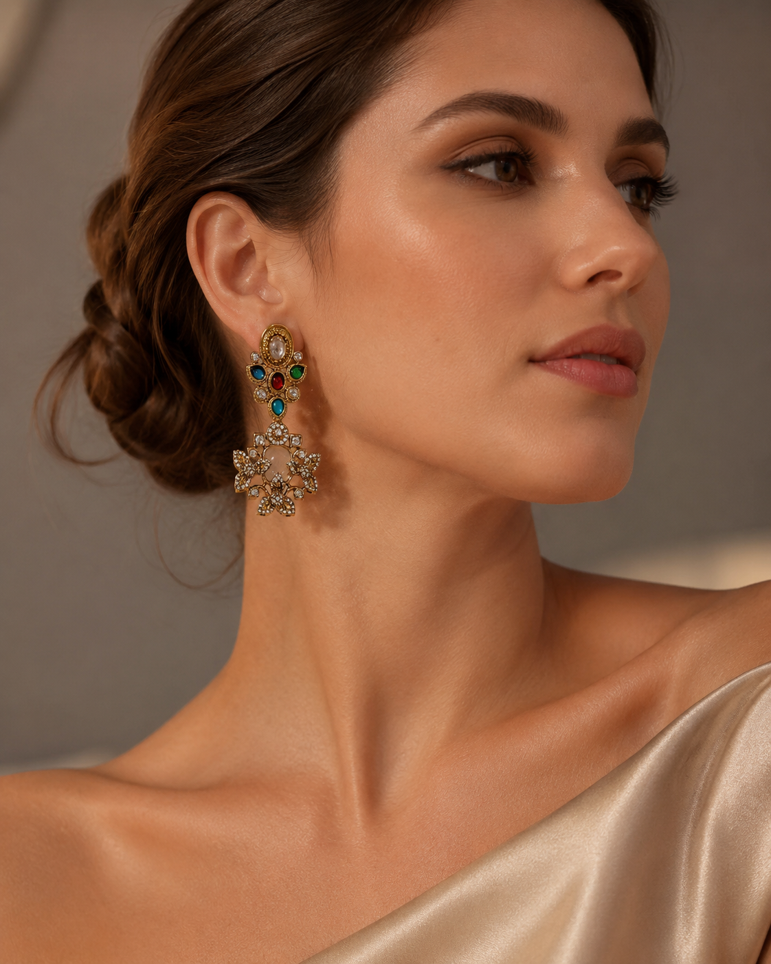 Multicolor Floral Drop Earrings(E-25)