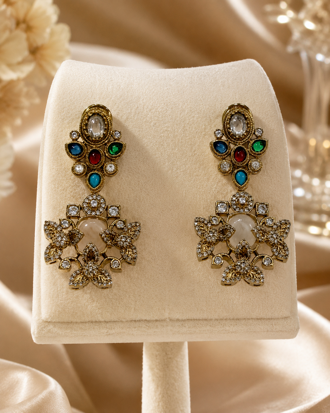 Multicolor Floral Drop Earrings(E-25) - Image 5