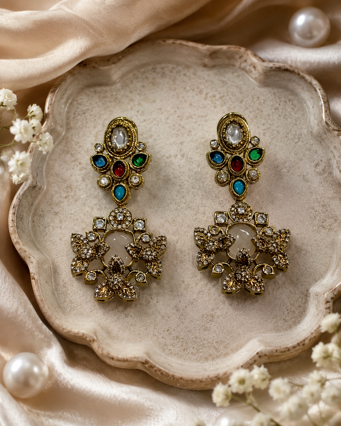 Multicolor Floral Drop Earrings(E-25) - Image 4