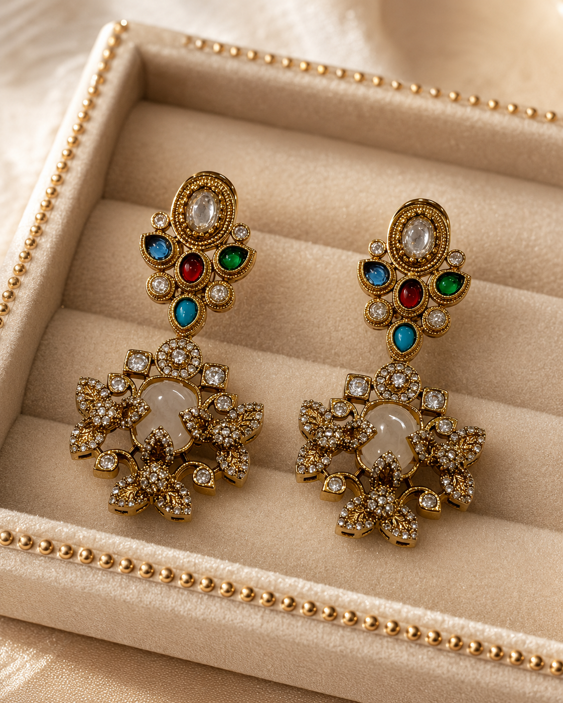 Multicolor Floral Drop Earrings(E-25) - Image 3