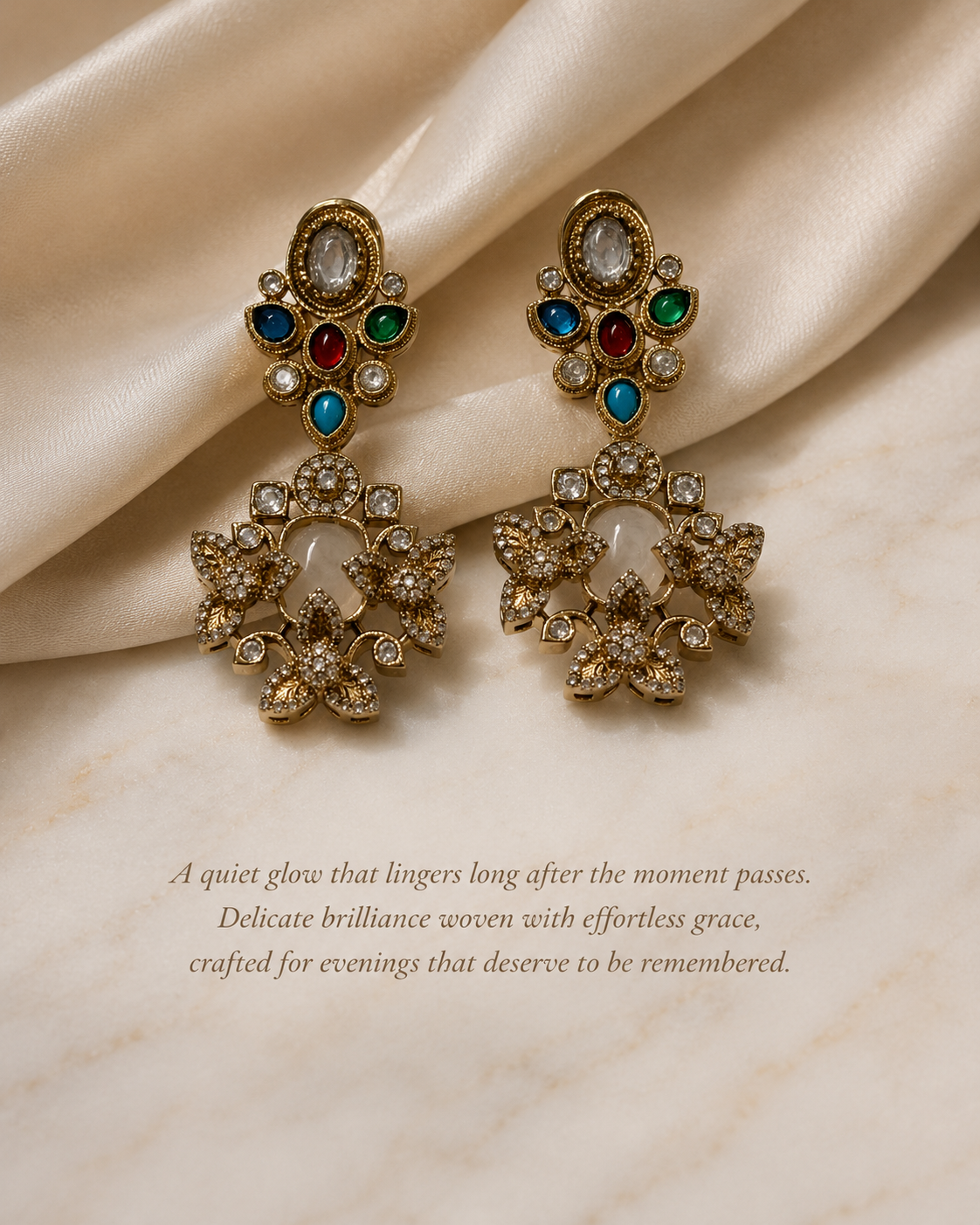 Multicolor Floral Drop Earrings(E-25) - Image 6