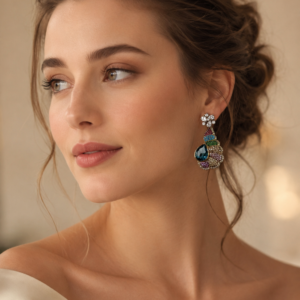 Multicolor Peacock Drop Earrings(E-15)