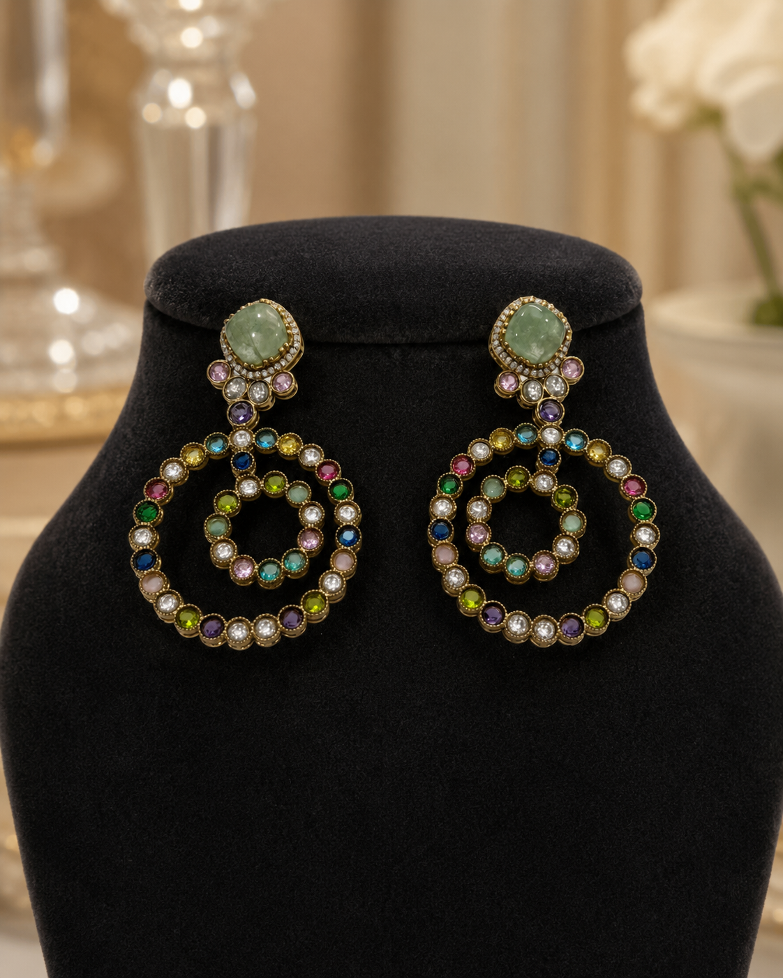 Multicolor Hoop Statement Earrings(E-16) - Image 4