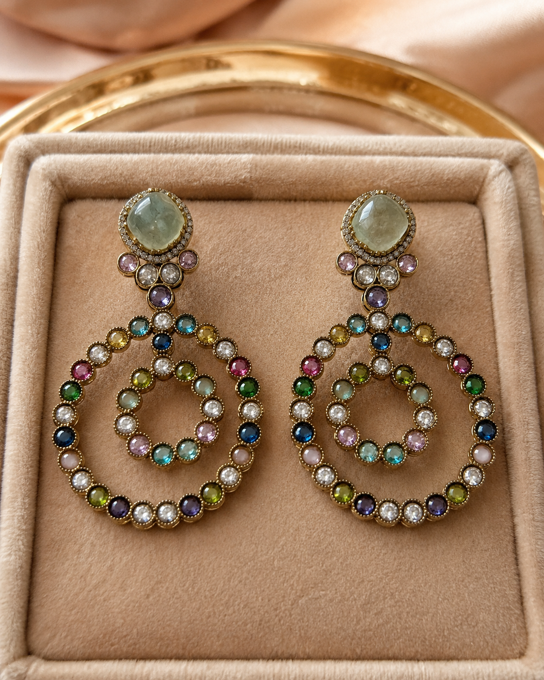 Multicolor Hoop Statement Earrings(E-16) - Image 5