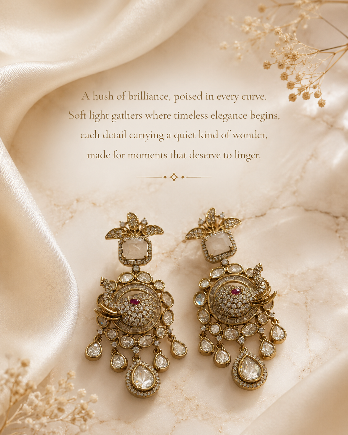 Antique Gold Kundan Chandelier Earrings(E-17) - Image 6