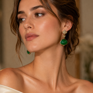 Green Shell Drop Earrings(E-18)
