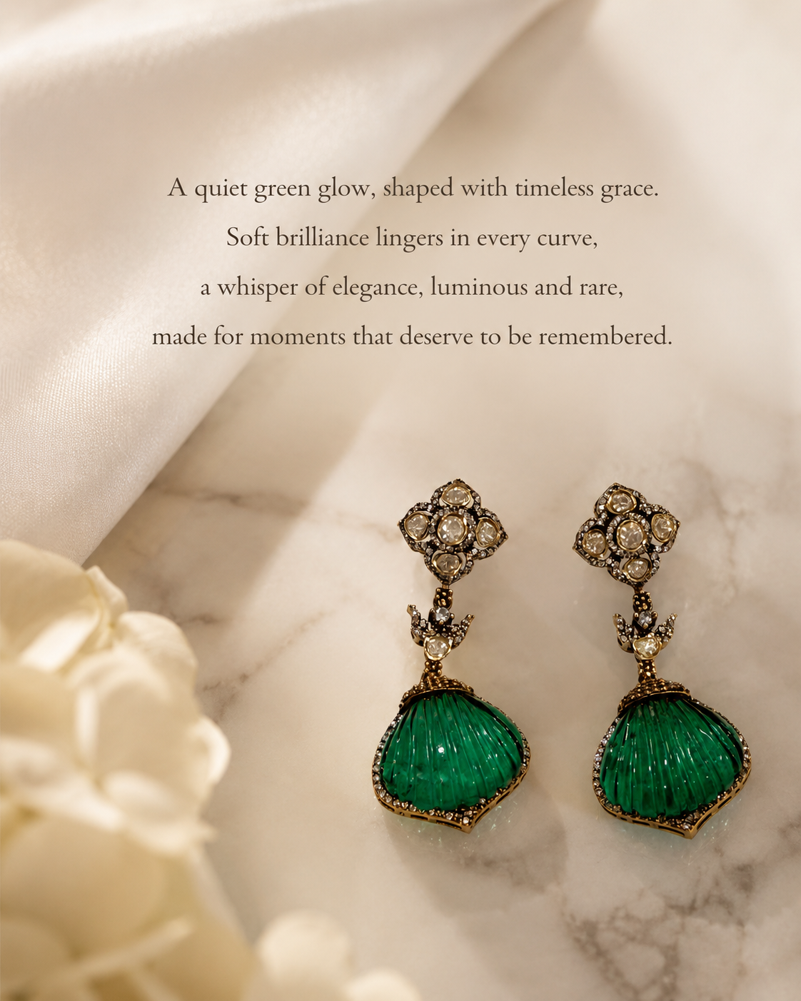 Green Shell Drop Earrings(E-18) - Image 6