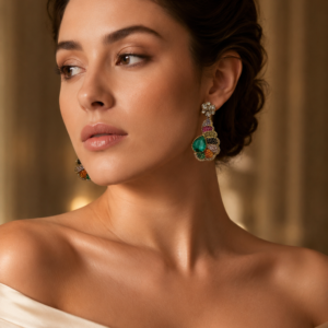 Multicolor Peacock Drop Statement Earrings(E-20)