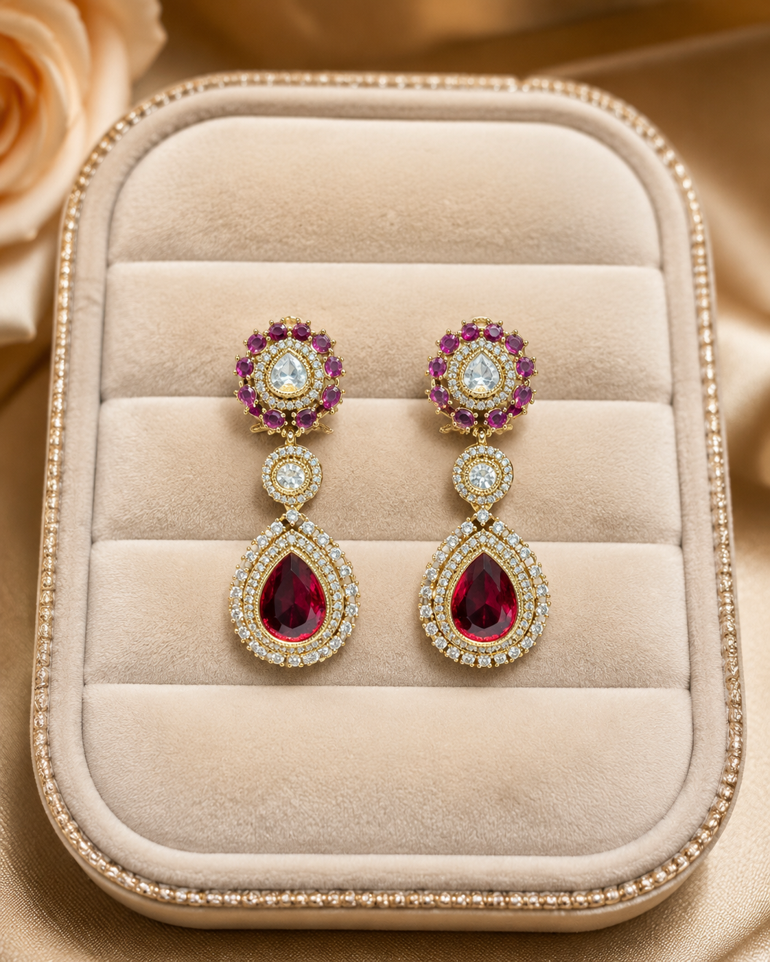 Victorian Ruby Choker Necklace Set - Image 4