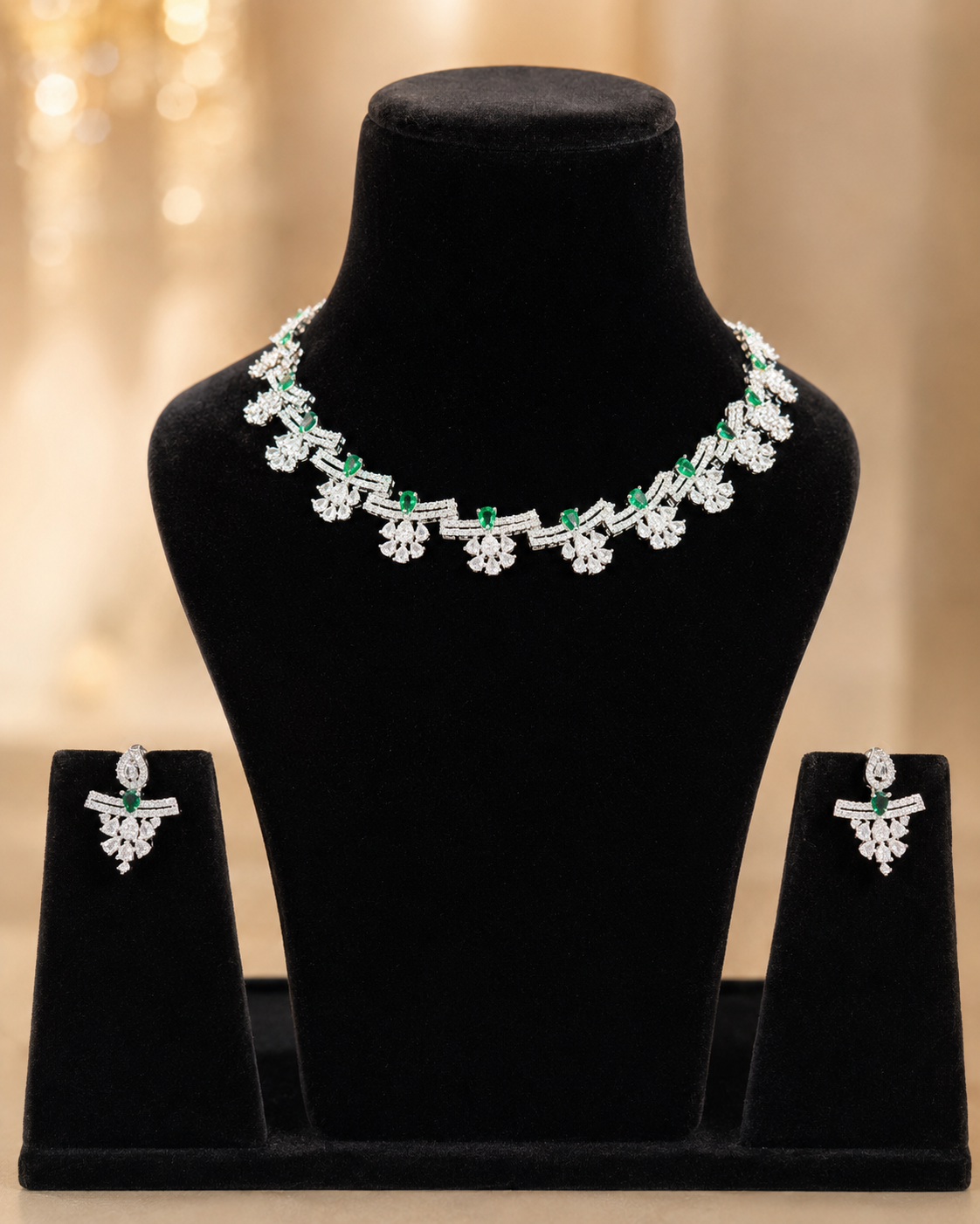 Emerald Blossom Necklace Set - Image 2