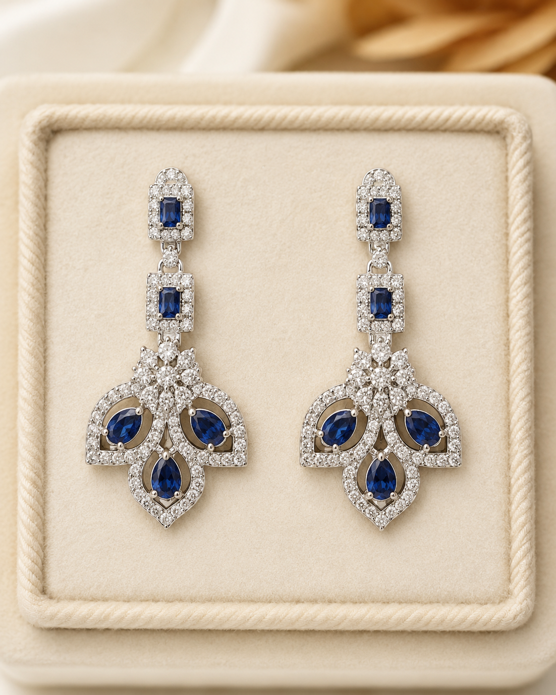 Royal Blue AD Choker Necklace Set(J-49) - Image 5