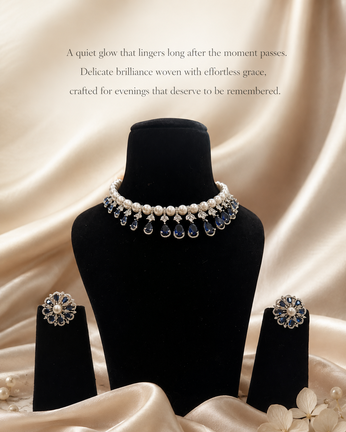 Sapphire Pearl Choker Set - Image 5