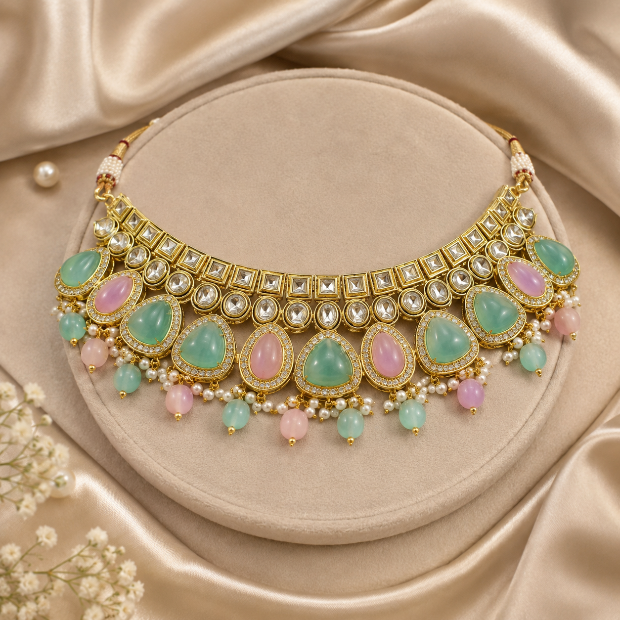 Pastel Royale Kundan Choker Set - Image 3